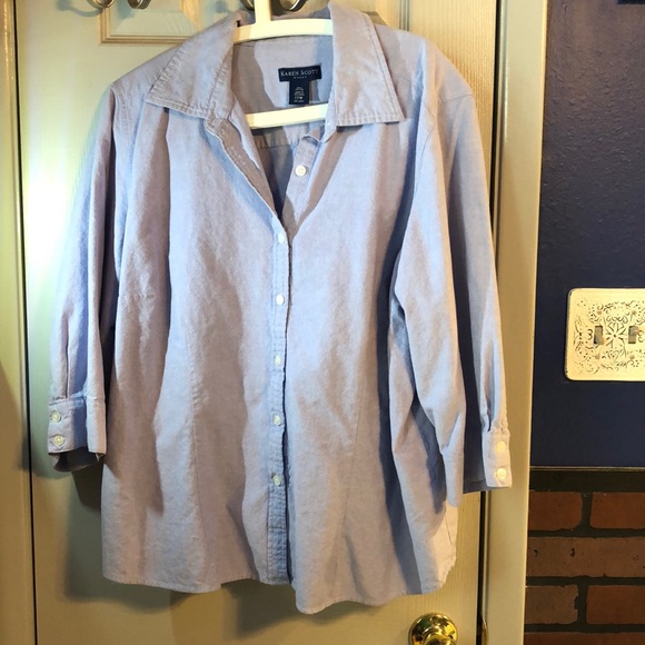 Karen Scott Tops - Woman's Karen Scott 3/4 length sleeve 22W shirt